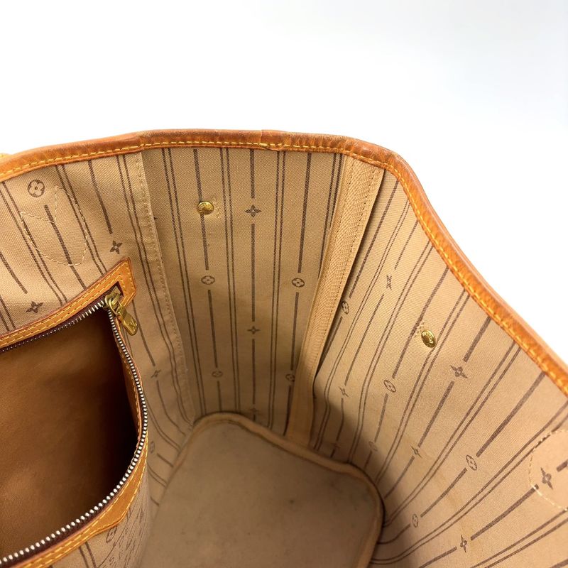 Louis Vuitton Neverfull MM Monogram Leather ×PVC Brown Tote Bag Gold M40156