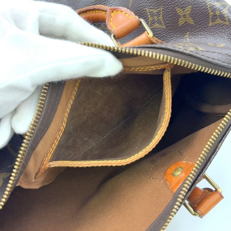 Louis Vuitton Speedy 25 Old Shape Monogram Leather ×PVC Brown Handbag Gold