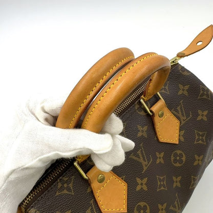 Louis Vuitton Speedy 25 Monogram Leather X PVC Brown Handbag Gold M41528