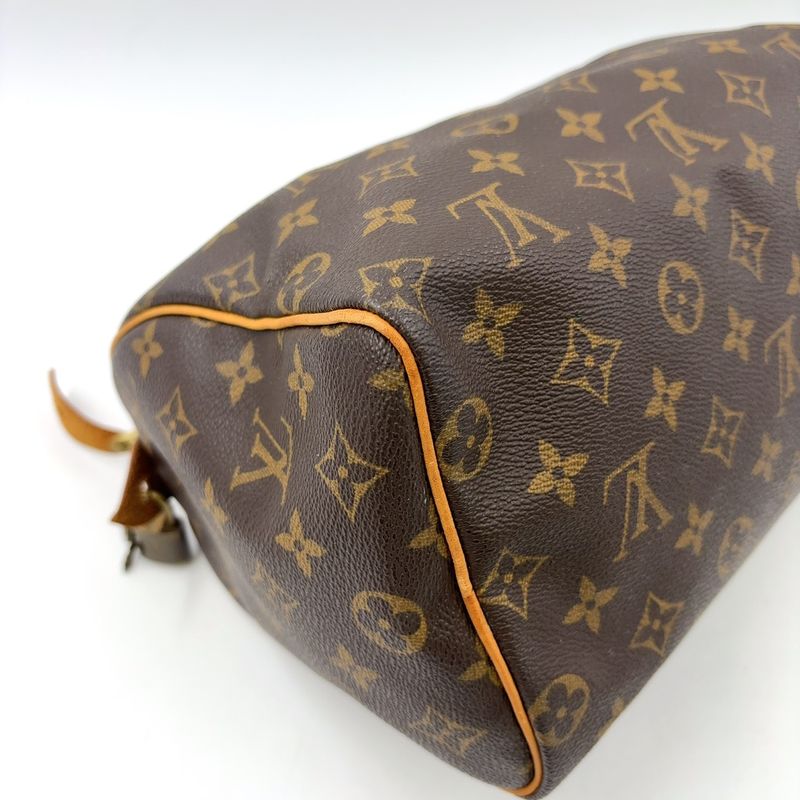 Louis Vuitton Speedy 25 Monogram Leather X PVC Brown Handbag Gold M41528