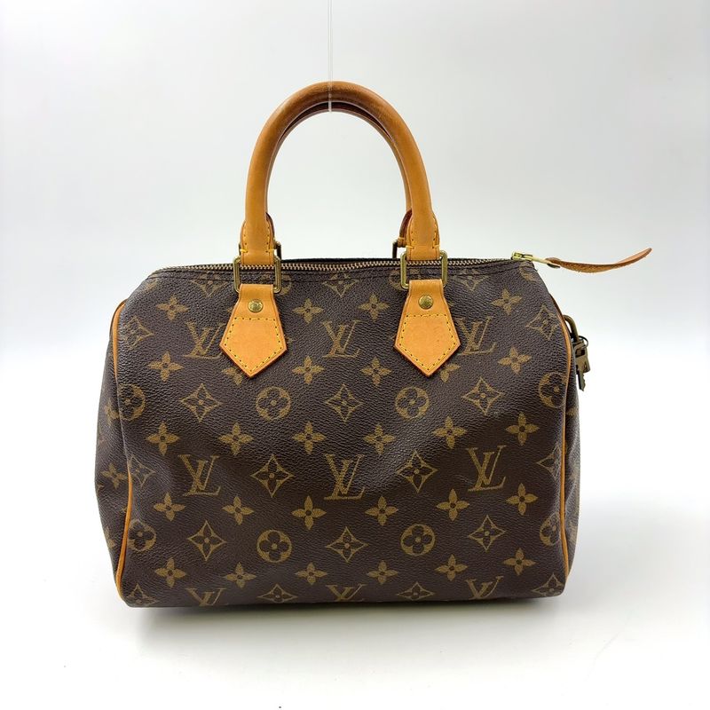 Louis Vuitton Speedy 25 Monogram Leather X PVC Brown Handbag Gold M41528