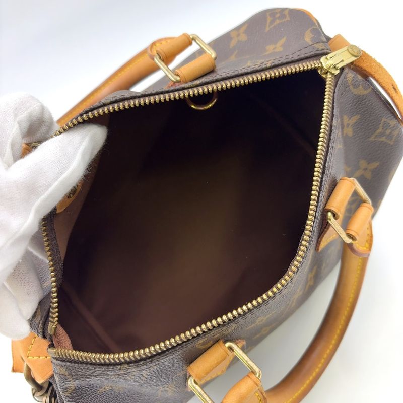 Louis Vuitton Speedy 25 Monogram Leather X PVC Brown Handbag Gold M41528