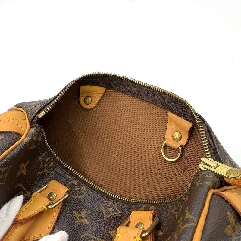 Louis Vuitton Speedy 25 Monogram Leather X PVC Brown Handbag Gold M41528