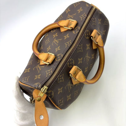 Louis Vuitton Speedy 25 Monogram Leather X PVC Brown Handbag Gold M41528