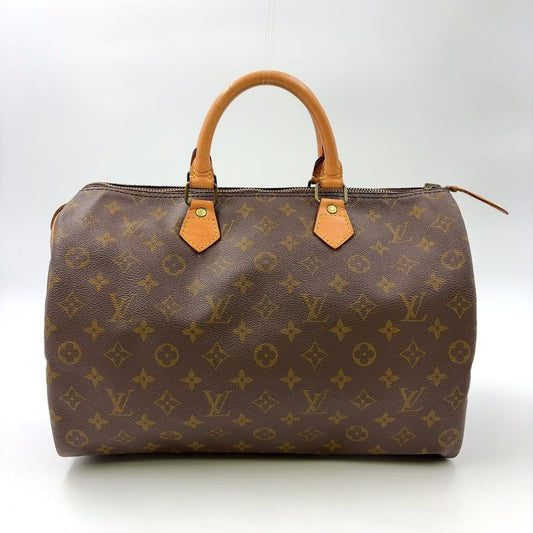 Louis Vuitton Speedy 35 Monogram Leather X PVC Brown Handbag Gold M41524