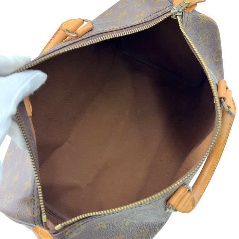 Louis Vuitton Speedy 35 Monogram Leather X PVC Brown Handbag Gold M41524