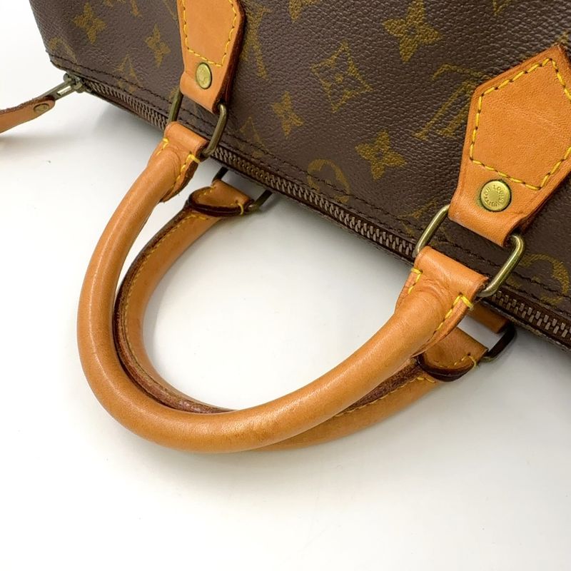 Louis Vuitton Speedy 35 Monogram Leather X PVC Brown Handbag Gold M41524