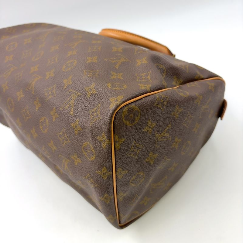 Louis Vuitton Speedy 35 Monogram Leather X PVC Brown Handbag Gold M41524