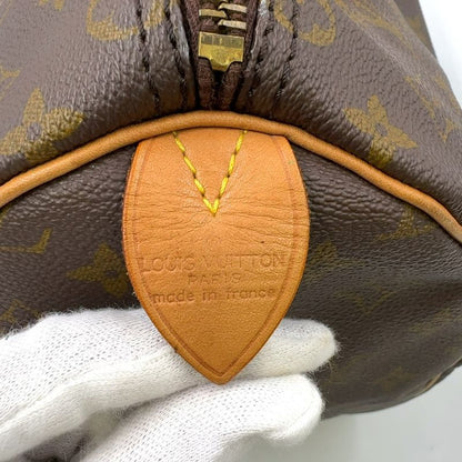 Louis Vuitton Speedy 35 Monogram Leather X PVC Brown Handbag Gold M41524