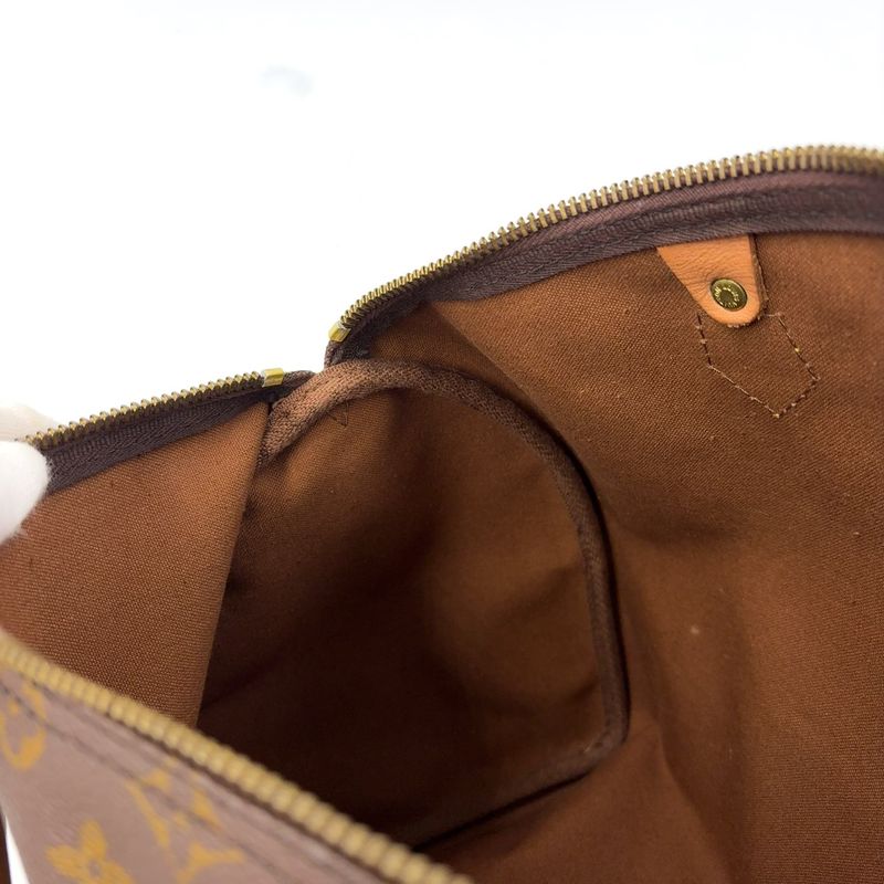 Louis Vuitton Speedy 35 Monogram Leather X PVC Brown Handbag Gold M41524