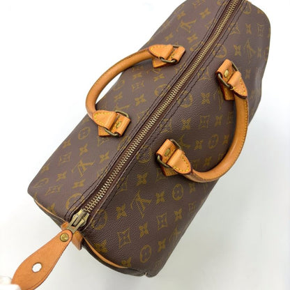 Louis Vuitton Speedy 35 Monogram Leather X PVC Brown Handbag Gold M41524