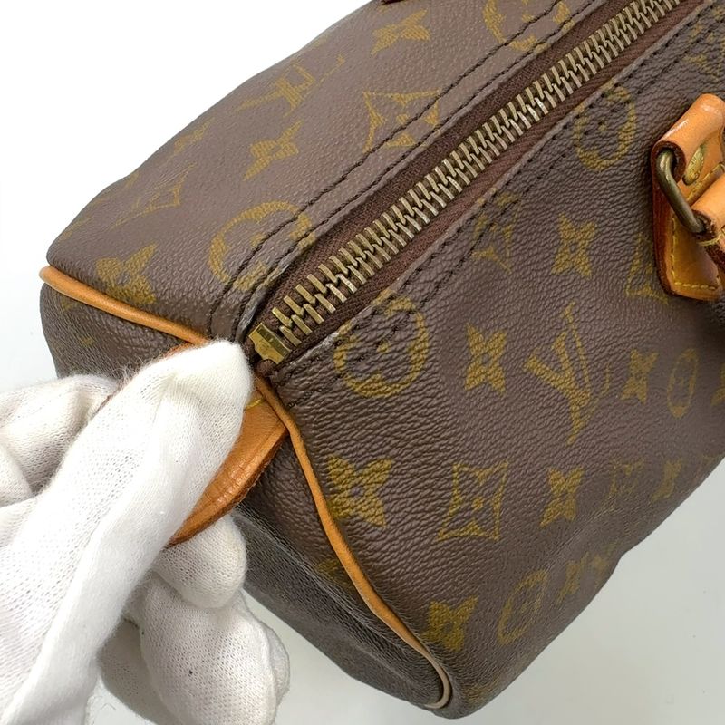 Louis Vuitton Speedy 35 Monogram Leather X PVC Brown Handbag Gold M41524