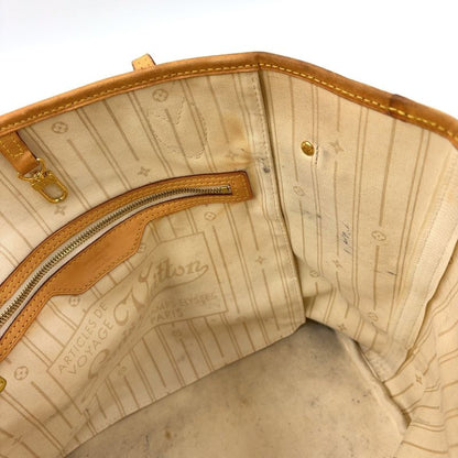 Louis Vuitton Neverfull MM Damier Azure Damier Azure Leather × PVC White Tote