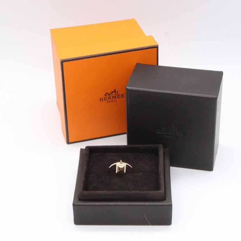 Hermes Ring ・ring Crew H Ring 18K Pink Gold (pink Gold) Crew Do H Ring Ladies