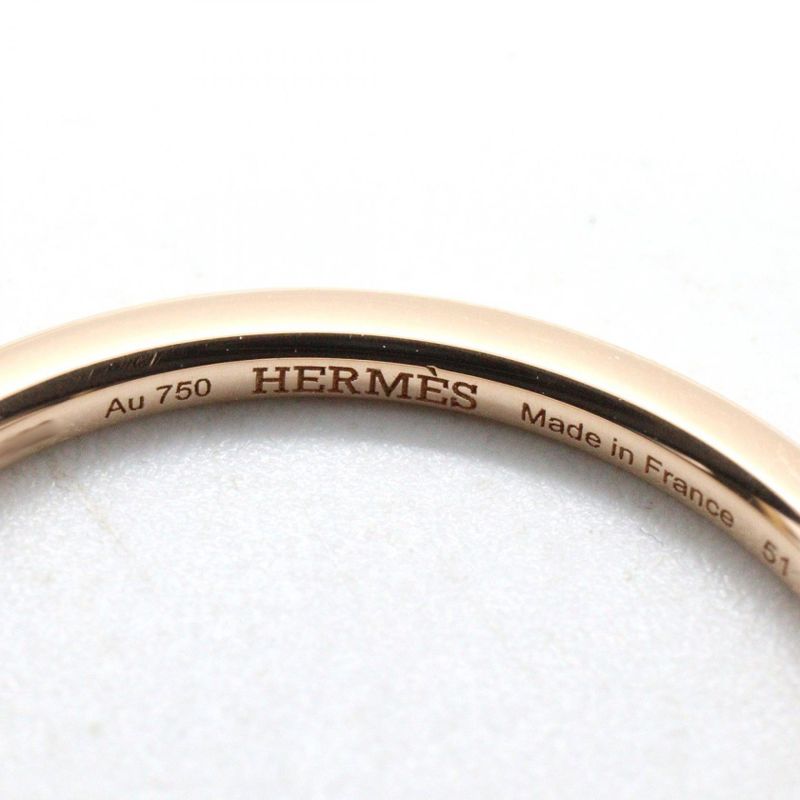 Hermes Ring ・ring Crew H Ring 18K Pink Gold (pink Gold) Crew Do H Ring Ladies