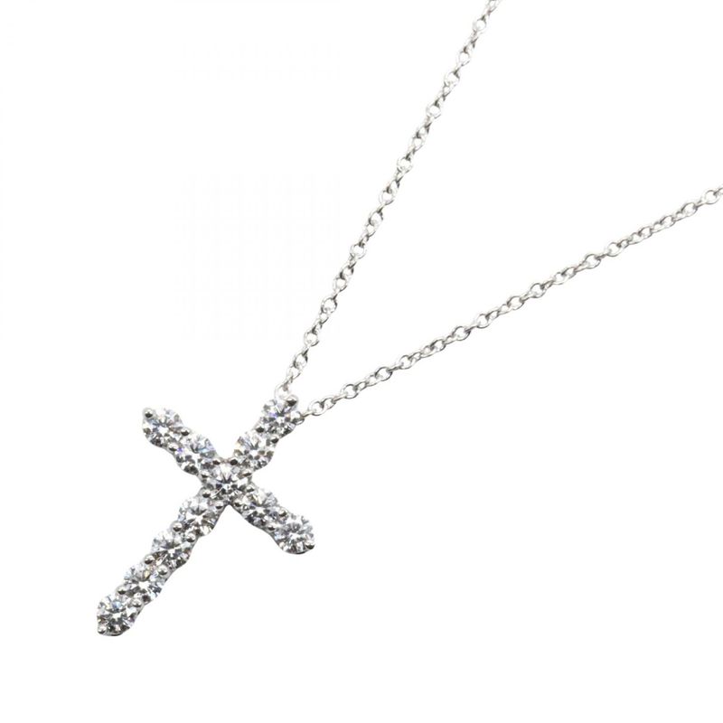 Tiffany & Co Tiffany＆co Necklace Small Cross Necklace Diamond Neck Circumference