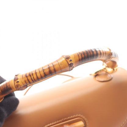 Gucci Handbag Bamboo 00020460188 Camel Leather Bamboo 2way Shoulder Ladies Used