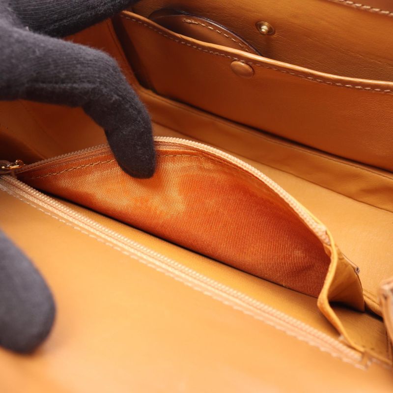 Gucci Handbag Bamboo 00020460188 Camel Leather Bamboo 2way Shoulder Ladies Used