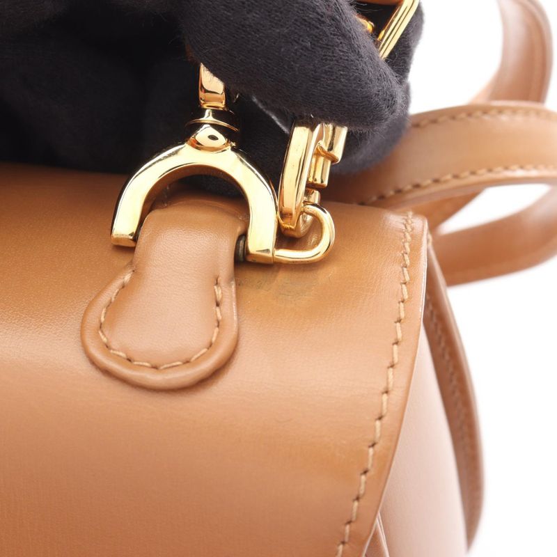 Gucci Handbag Bamboo 00020460188 Camel Leather Bamboo 2way Shoulder Ladies Used