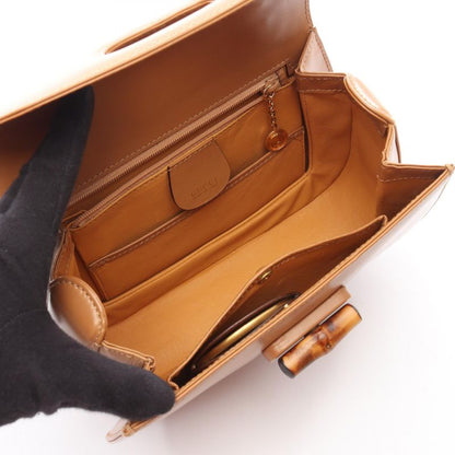 Gucci Handbag Bamboo 00020460188 Camel Leather Bamboo 2way Shoulder Ladies Used