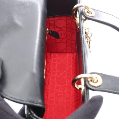 Dior Handbag Lady Dior Small Cannage Black Leather Lady Dior Cannage 2way Tote
