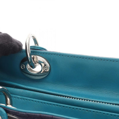 Dior Handbag LADY DIOR Cannage Magenta Navy Blue Gris Leather Lady Dior Cannage