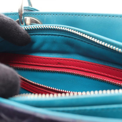 Dior Handbag LADY DIOR Cannage Magenta Navy Blue Gris Leather Lady Dior Cannage