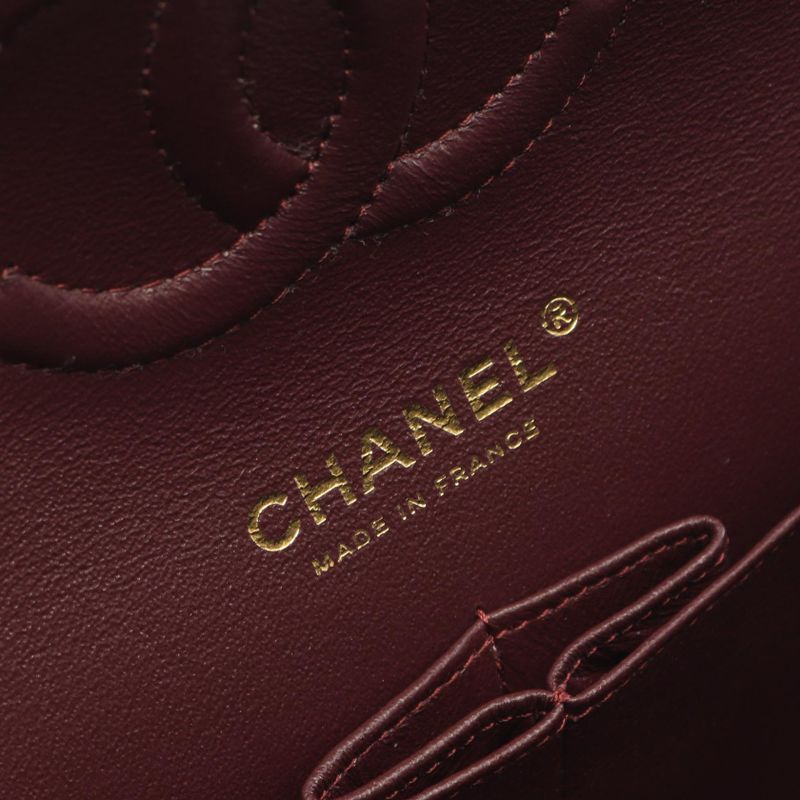 Chanel Shoulder Bag Chevron V Stitch Double Flap Black Lambskin Sheep