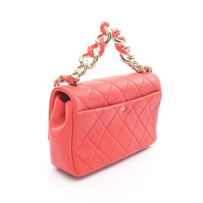 Chanel Shoulder Bag Large Flap Quilted As1353 Orange Lambskin Sheep