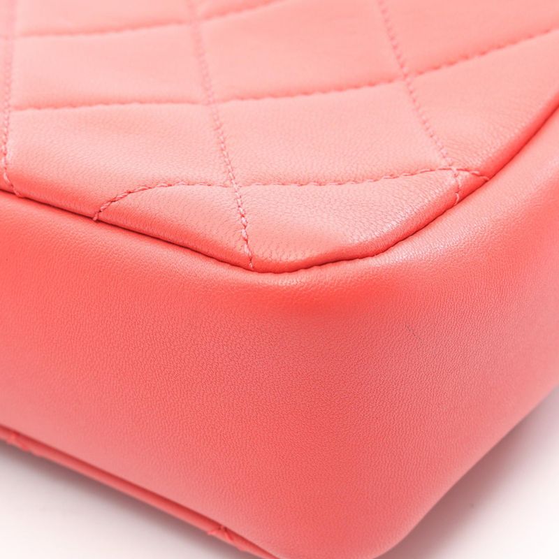 Chanel Shoulder Bag Large Flap Quilted As1353 Orange Lambskin Sheep