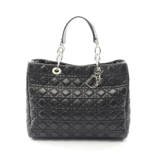 Dior Tote Bag Lady Dior Cannage Black Leather Lady Dior Cannage Tote Bag Ladies