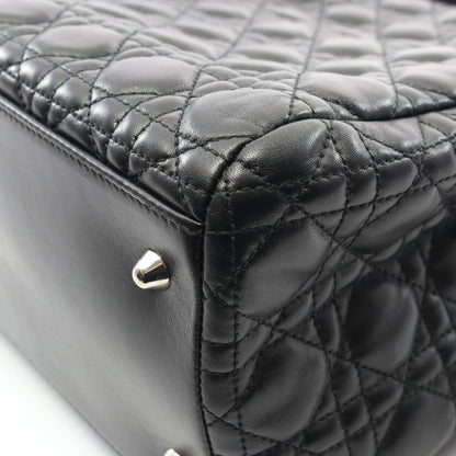 Dior Tote Bag Lady Dior Cannage Black Leather Lady Dior Cannage Tote Bag Ladies