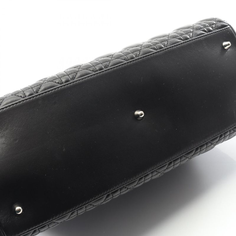 Dior Tote Bag Lady Dior Cannage Black Leather Lady Dior Cannage Tote Bag Ladies