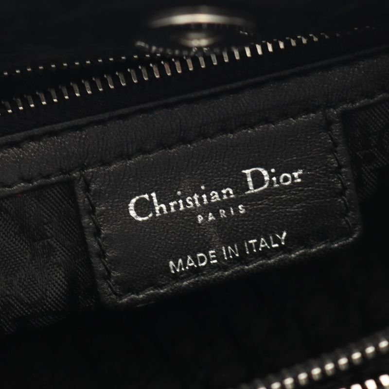 Dior Tote Bag Lady Dior Cannage Black Leather Lady Dior Cannage Tote Bag Ladies