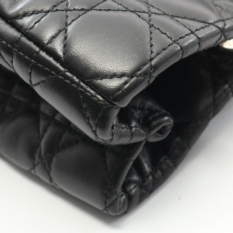 Dior Tote Bag Lady Dior Cannage Black Leather Lady Dior Cannage Tote Bag Ladies