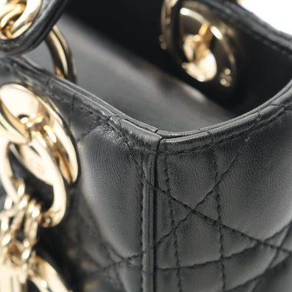 Dior Handbag LADY DIOR MY Abcdior Lady Dior Small Cannage Black Leather Lady