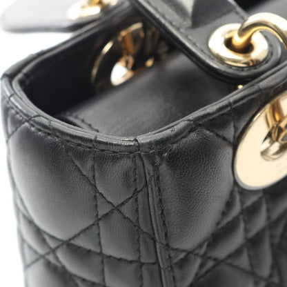 Dior Handbag LADY DIOR MY Abcdior Lady Dior Small Cannage Black Leather Lady