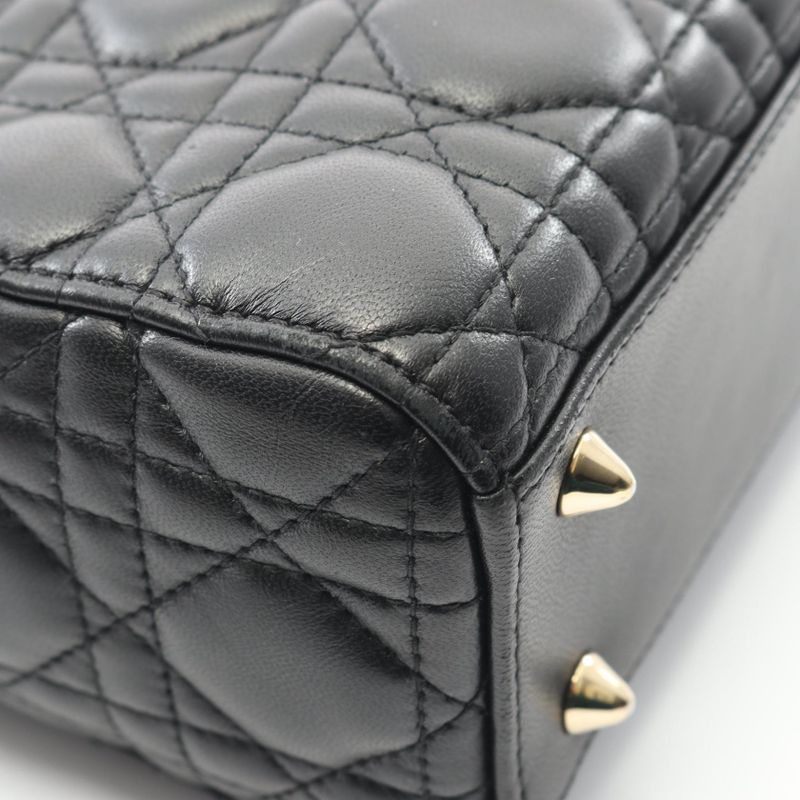 Dior Handbag LADY DIOR MY Abcdior Lady Dior Small Cannage Black Leather Lady