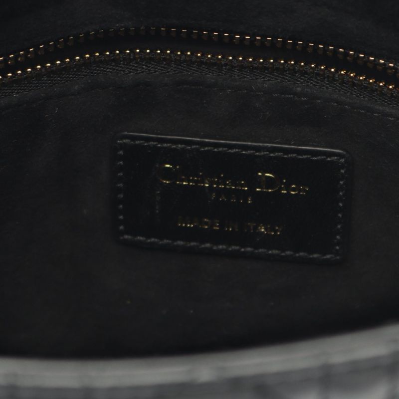 Dior Handbag LADY DIOR MY Abcdior Lady Dior Small Cannage Black Leather Lady