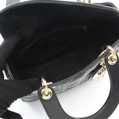 Dior Handbag LADY DIOR MY Abcdior Lady Dior Small Cannage Black Leather Lady
