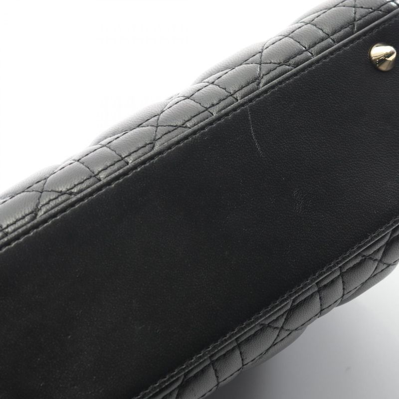 Dior Handbag LADY DIOR MY Abcdior Lady Dior Small Cannage Black Leather Lady