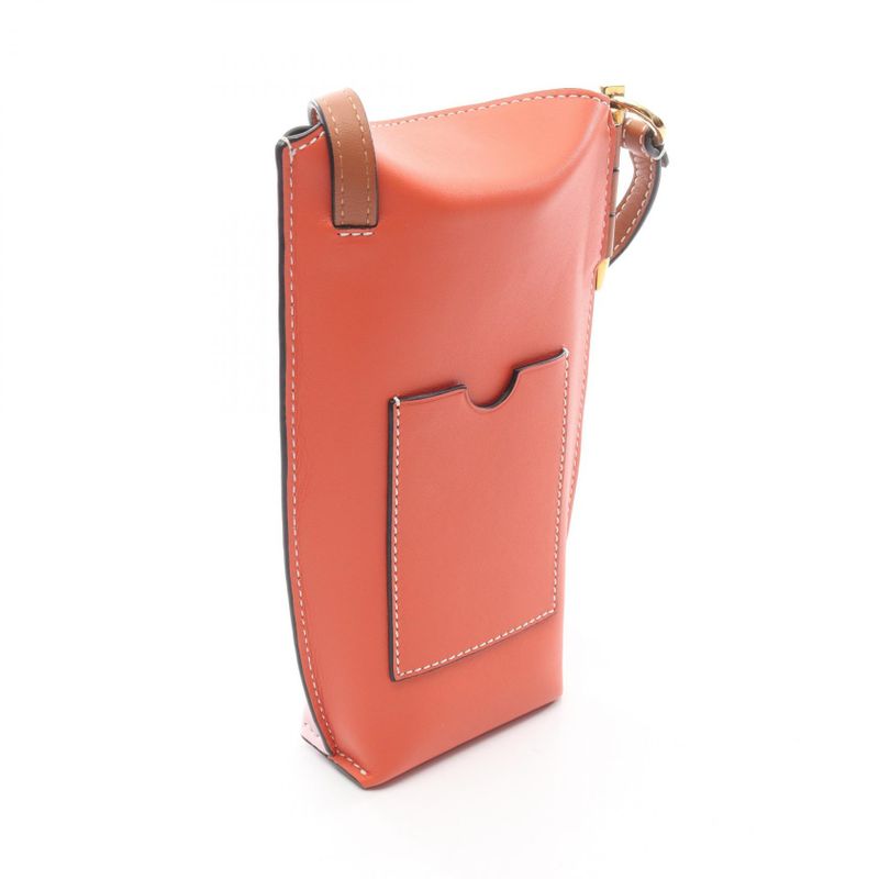 Loewe Shoulder Bag GATE Pocket 109.30bz42 Light Pink Orange Leather Gate Pocket