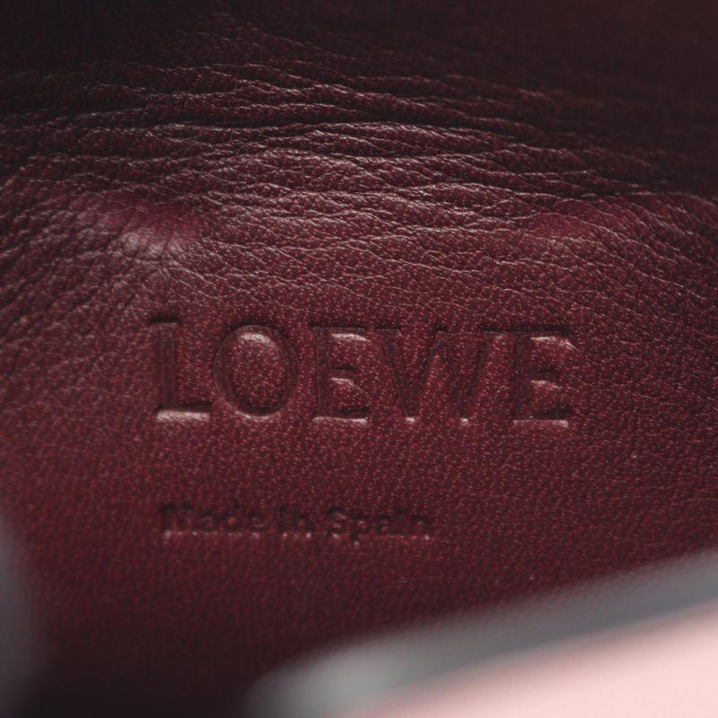 Loewe Shoulder Bag GATE Pocket 109.30bz42 Light Pink Orange Leather Gate Pocket