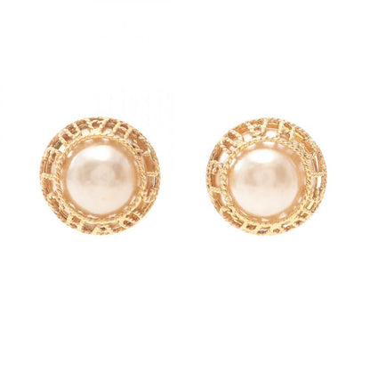 Chanel Earring Logo GP (gold Plated) Earring Ladies Used A