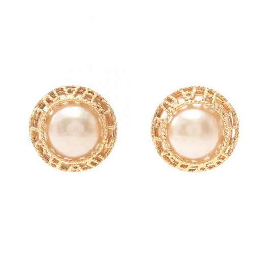 Chanel Earring Logo GP (gold Plated) Earring Ladies Used A