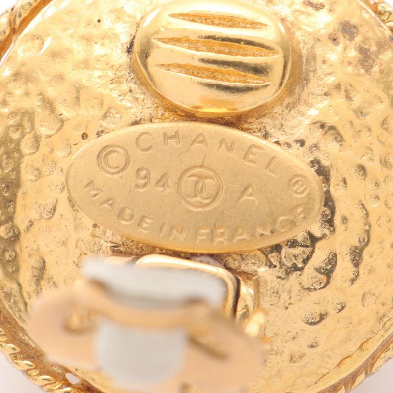 Chanel Earring Logo GP (gold Plated) Earring Ladies Used A