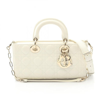 Dior Handbag Lady D-joy Medium Cannage M0540onge White Leather LADY D-joy Bag