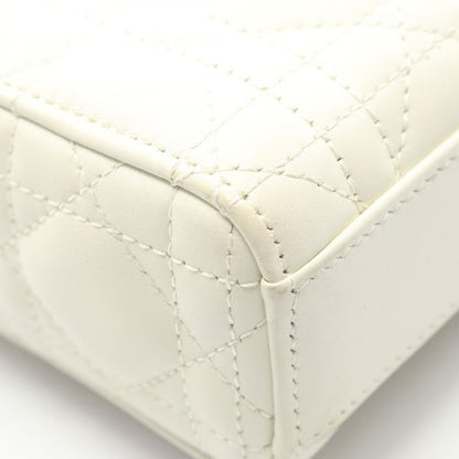 Dior Handbag Lady D-joy Medium Cannage M0540onge White Leather LADY D-joy Bag