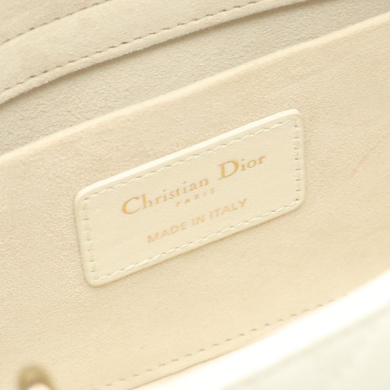 Dior Handbag Lady D-joy Medium Cannage M0540onge White Leather LADY D-joy Bag