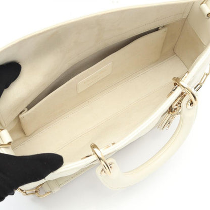 Dior Handbag Lady D-joy Medium Cannage M0540onge White Leather LADY D-joy Bag